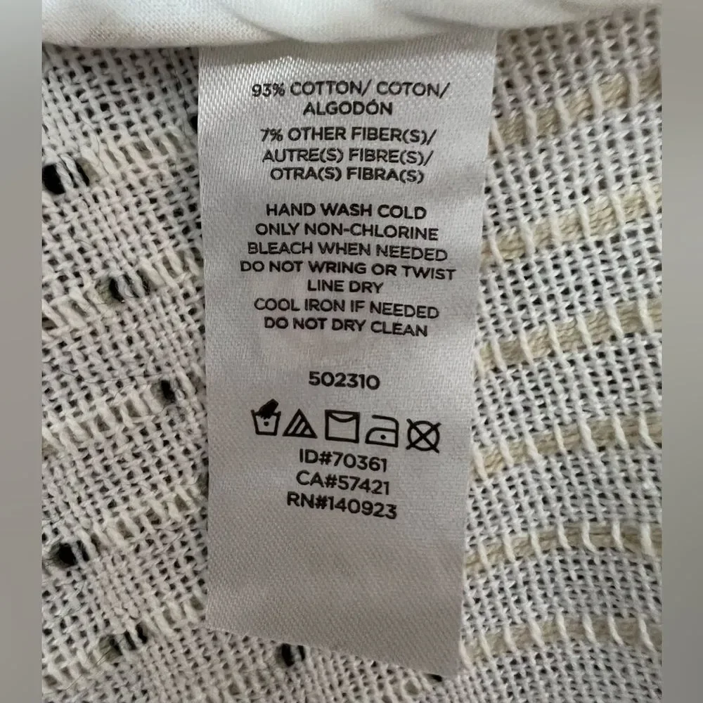 Lou & Grey White Sleeveless Cropped Tank Top Blouse with Fringe Detail Medium - Picture 10 of 10